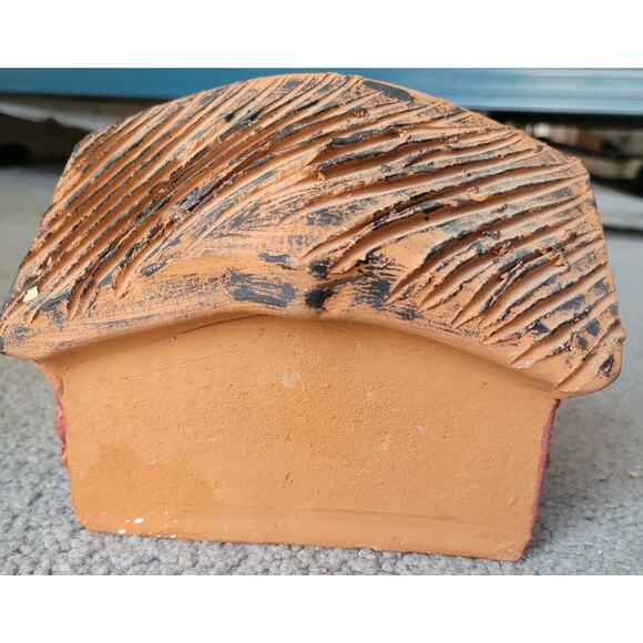 Vintage Mexican Red Clay Pottery Nativity Manger Animal Scene Hand Painted - Picture 5 of 8